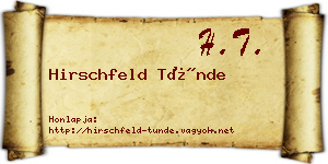 Hirschfeld Tünde névjegykártya