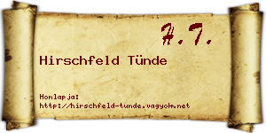 Hirschfeld Tünde névjegykártya